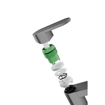 Bateria Umywalkowa grafit szczotkowany Nablatowa Stojąca Kran